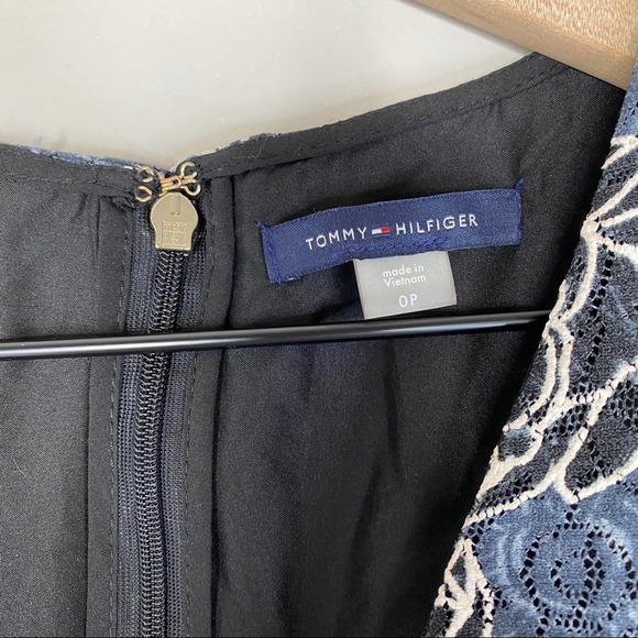 Tommy Hilfiger Dress Blue A-Line floral lace 0P - Picture 6 of 7